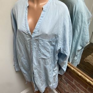 FREE PEOPLE oversized shirt (linen & cotton)